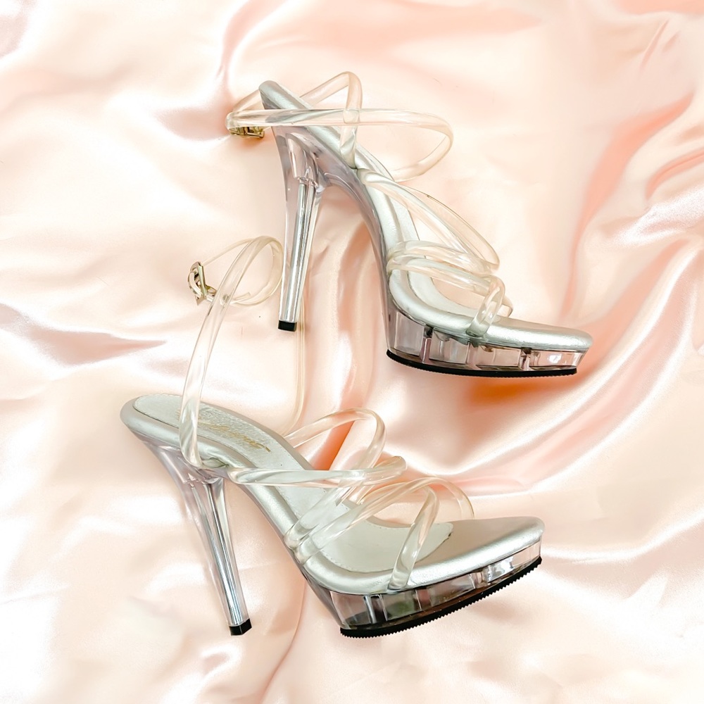 💔SOLD💔 90’s Clear Strappy Cyber Babe Platforms - Picture 3 of 3